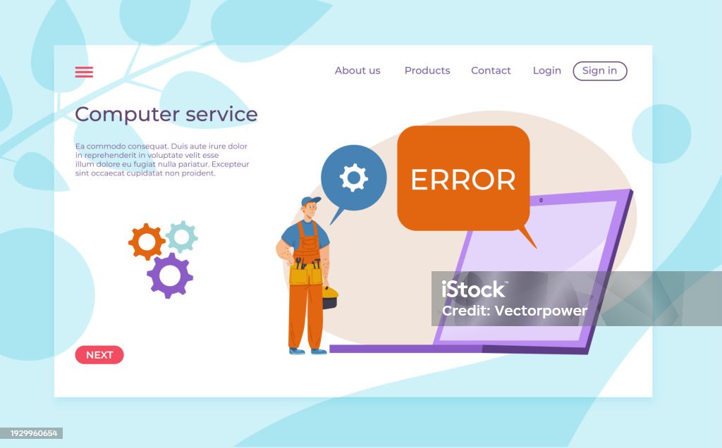Male Technician With Tools Next To Computer Screen Showing Error ...