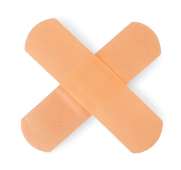 istock Medical adhesive bandages isolated on white, top view 1929960721