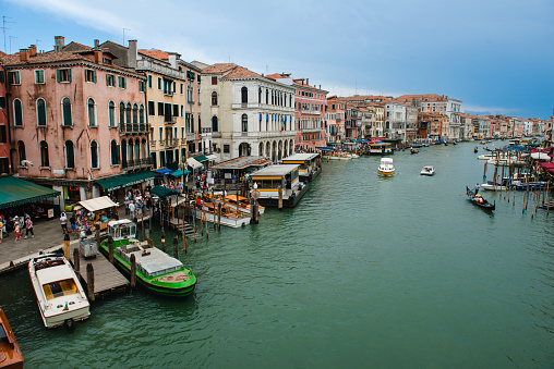 Astonishing morning cityscape of Venice with famous Canal Grande. Popular travell destination... Location: Venice, Dolomites, Italy, Europe