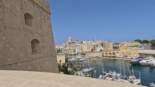 View Of Old City Birgu From The St. Michael's Bastion In Senglea