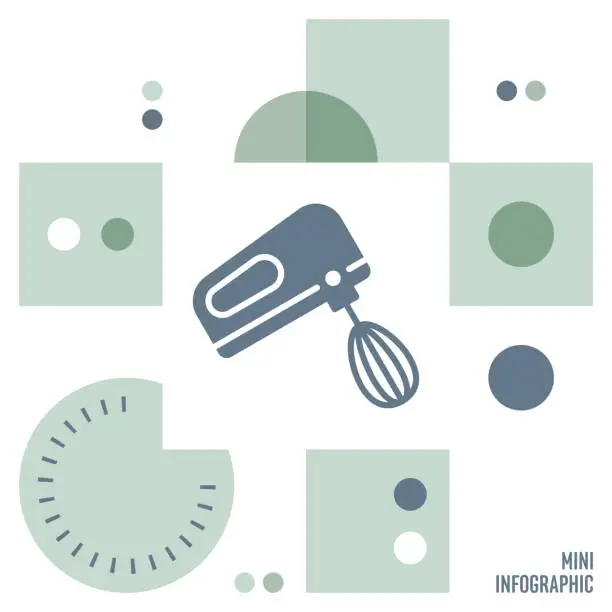 Vector illustration of Kitchenware Mini Infographic Design