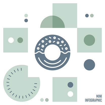 Donut mini infographic design with vector illustrations.