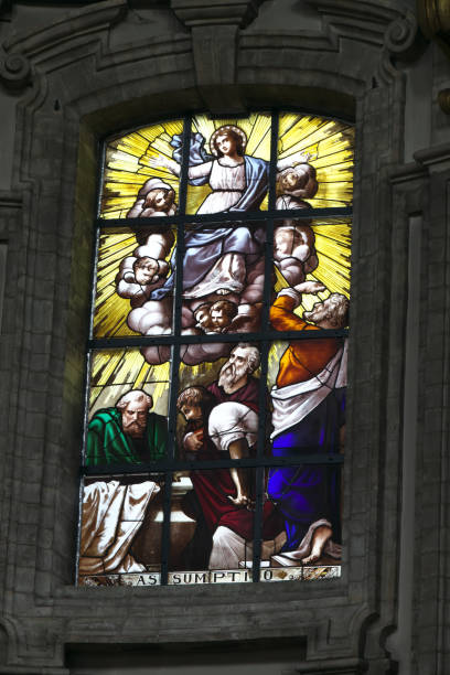 istock Stained Glass Window in Belgian Cathedral 1930053483