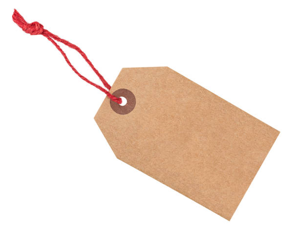 istock Empty paper tag with red twine isolated on white 1930059601