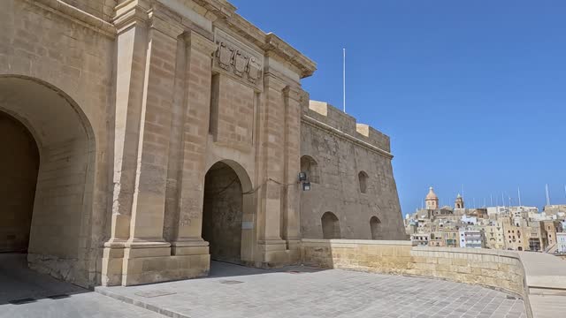Fortified Walls Of St. Michael's Bastion In Senglea In Malta