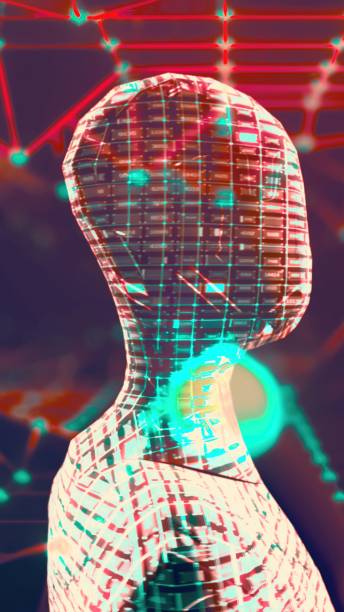 istock Abstract portrait of an humanoid representing artificial Intelligence and generative AI 1930089553