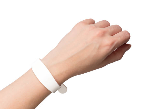 istock Silicon bracelet mock up on hand wrist isolated on white background 1930096922