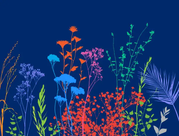 Vector illustration of Wild Flower Pattern