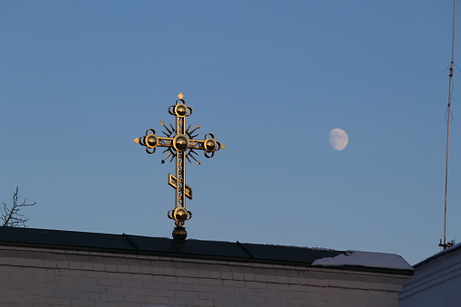 A cross above a Ukrainian Church