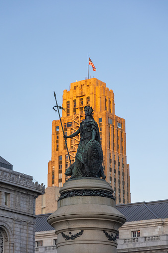 San Francisco, CA - January 4 2024:  Statue outside City Hall in San Francisco