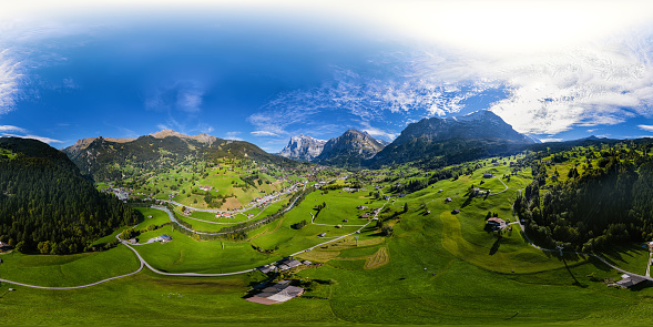 Spherical panorama of Grindelwald, Switzerland