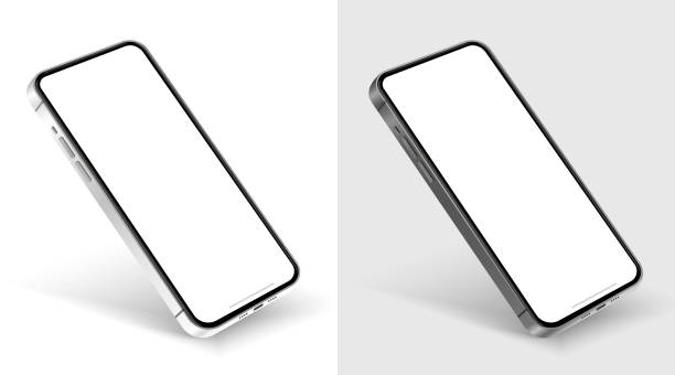 istock 3D realistic high quality smartphone mockup with isolated background. Smart phone mockup collection. Device front view. 3D mobile phone with shadow on white background. 1930210931