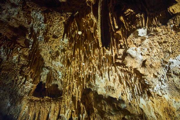 istock A wild cave inside. Stalactites and stalagmites. Speleology and surveys 1930253809