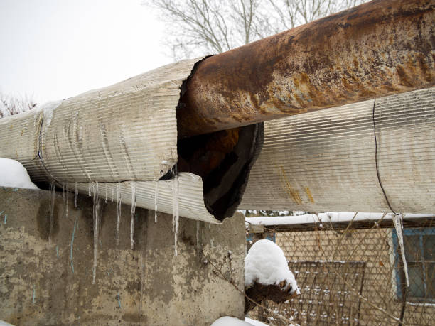 istock Broken thermal insulation of the heating pipe 1930273092
