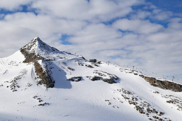 Mountain in Hintertuxer on the glacier - Austria 1,500-3,250 meters. There is skiing on the Hintertux Glacier all year round, 365 days a year.