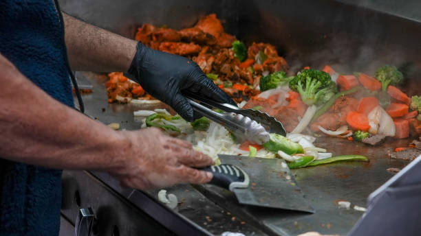 istock Close up from street food maker with copy space 1930349071