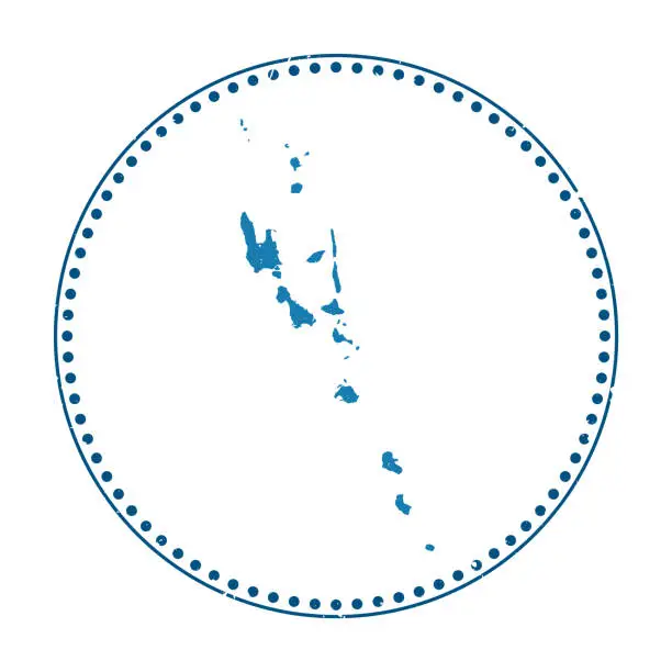 Vector illustration of Vanuatu sticker. Travel rubber stamp with map of country, vector illustration. Can be used as insignia, logotype, label, sticker or badge of the Vanuatu.
