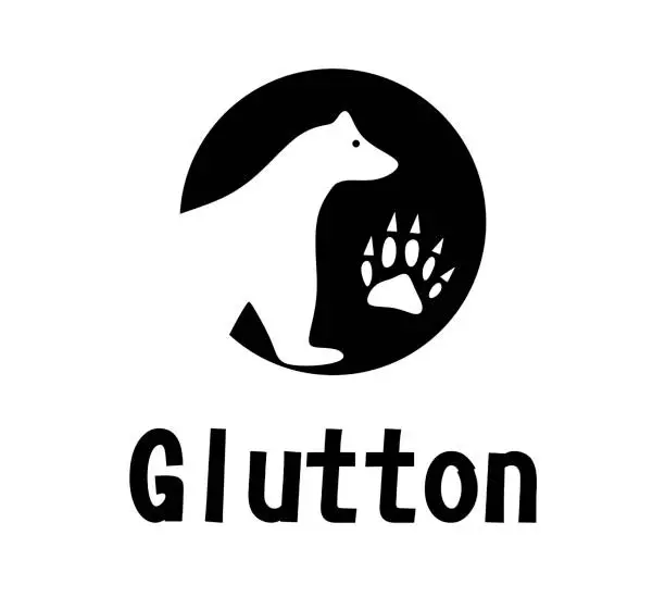 Vector illustration of Glutton minimal logo design. Animal gluttony creative symbol