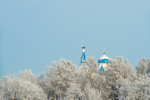 Gatchina Priory Park in winter. Russia, Gatchina, January 2024.