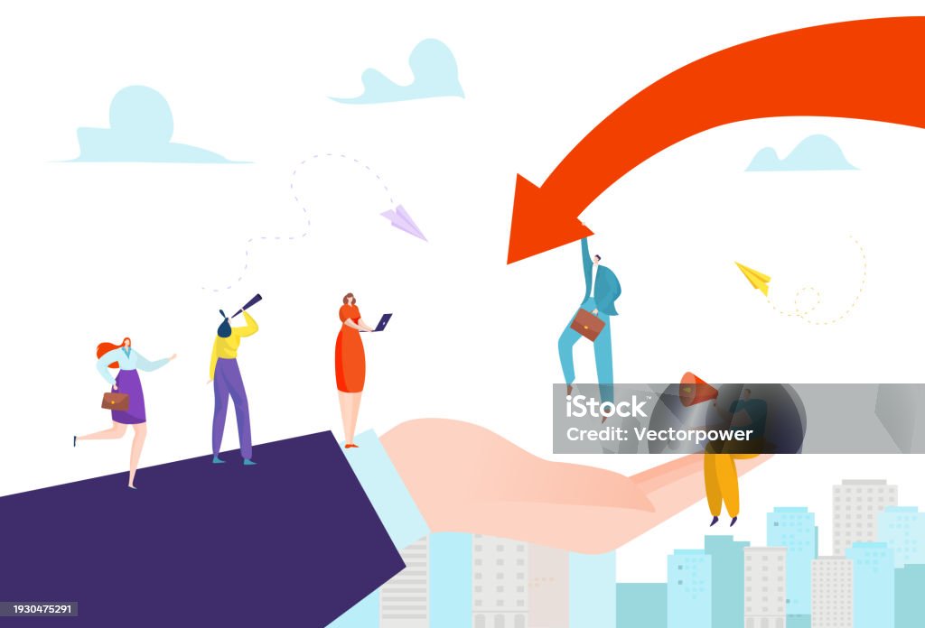 Helfende Hand Konzept, Geschäftserfolg, Motivation für Geschäftsmann, finanzielle Unterstützung, Design Vektorillustration im Cartoon-Stil. - Lizenzfrei Comic - Kunstwerk Vektorgrafik Helfende Hand Konzept, Geschäftserfolg, Motivation für Geschäftsmann, finanzielle Unterstützung, Design Vektorillustration im Cartoon-Stil. - Lizenzfrei Comic - Kunstwerk Vektorgrafik