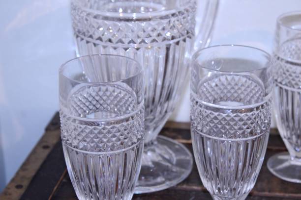 istock Crystal Stemware Dinning Glass Set Close Up In A Display. 1930552857
