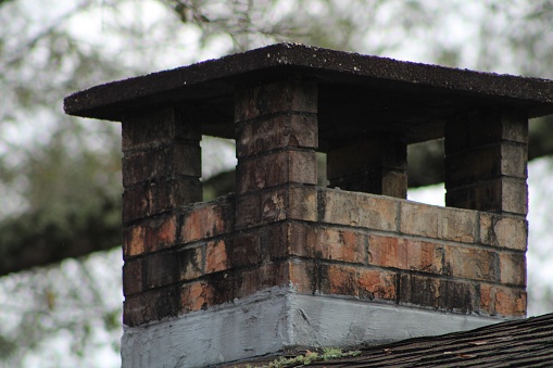 Close Up Of An Old Brick Chimney