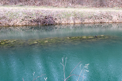 Turquoise Water In The CO Canal In Williamsport Maryland.