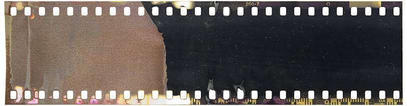 long 35mm film strip isolated.