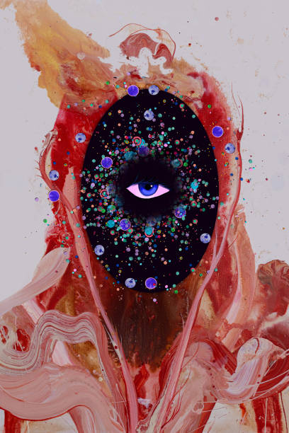 Metaverse Abstract Head Creative Brain mapping concept surreal stock illustrations