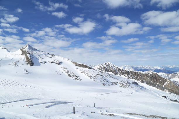 Ski slope on the glacier in Hintertux - Austria 1,500-3,250 meters. There is skiing on the Hintertux Glacier all year round, 365 days a year.