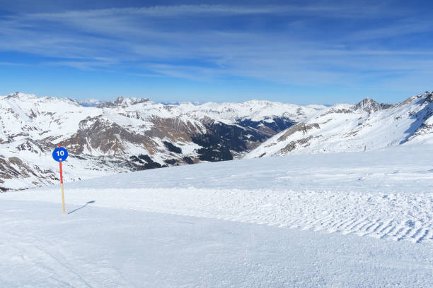 Ski slope on the glacier in Hintertux - Austria 1,500-3,250 meters. There is skiing on the Hintertux Glacier all year round, 365 days a year.