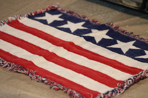 4th of July cloth placemats on a table.