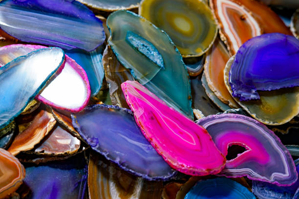 istock Colorful slices of agates. 1930676844