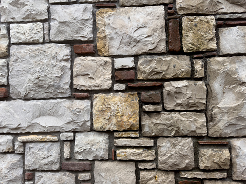 Stone Wall Background.Handmade. Old style. Solid build. No People.