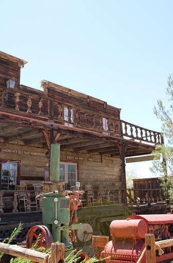 Old cowboy town in the desert with its rustic elements