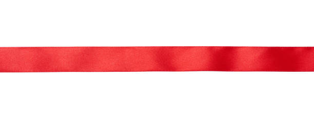 istock Red shiny ribbon on white isolated background 1930776145