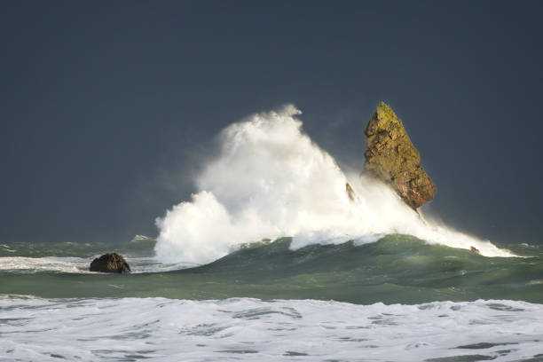 Church Rock in storm stock photo