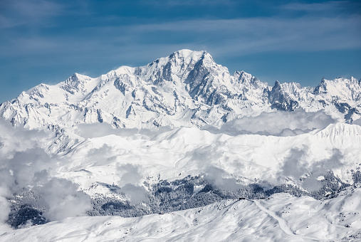 Mont Blanc peak in French Alps