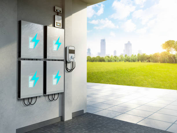 istock Home garage with ev charger and energy storage system 1930965715
