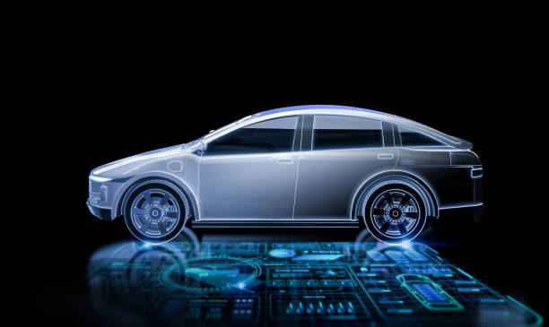 istock Ev car or electric vehicle with digital graphic interface 1930968991