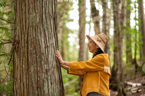 istock Portrait of indigenous woman in forest 1930979310