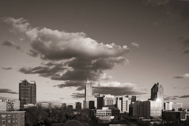 Epic Raleigh NC Monochrome Skyline