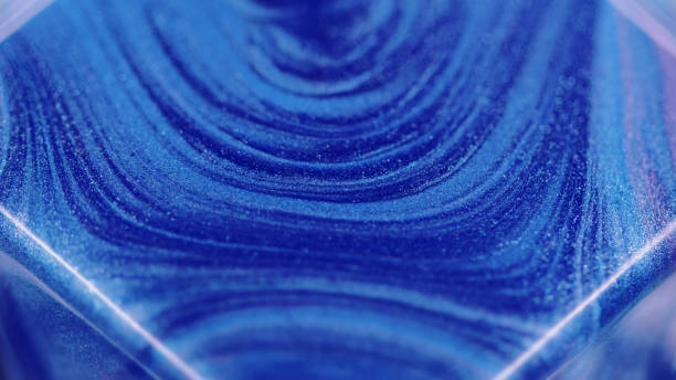 shimmering ink background blue fluid wave edge - ink spread fotografías e imágenes de stock