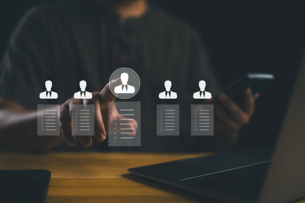 istock Online technology, HR professional to selective career recruitment sites for finding new talent. Unemployment in job search by allowing them to register their resume, schedule job interview. 1931045092