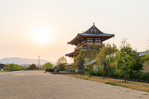 Suzakumon Gate of Heijo Palace. Nara, Japan.