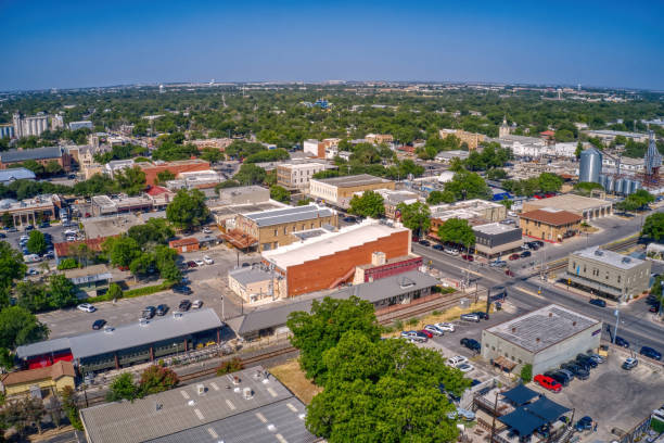 istock Aerial View of New Braunfels, Texas during Summer 1931079689