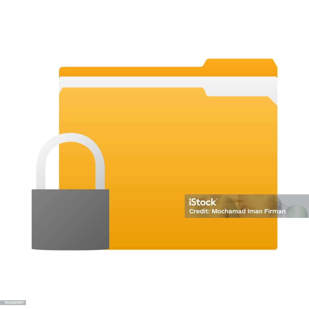 Folder That Locks Folder Lock Stock Illustration - Download Image Now - Business ...