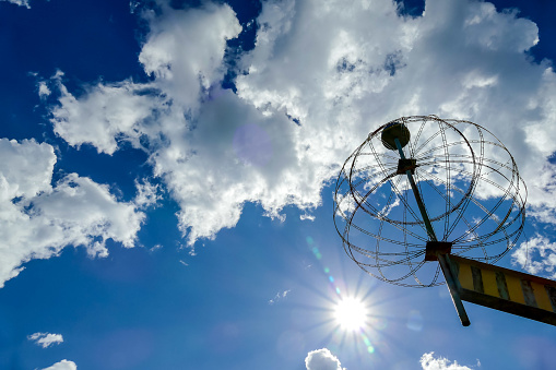 satellite dish on blue sky, beautiful photo digital picture