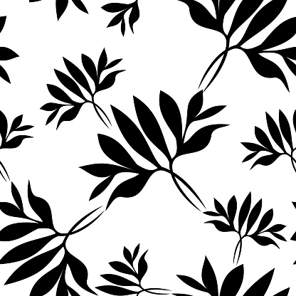 abstract leves seamless pattern on white background