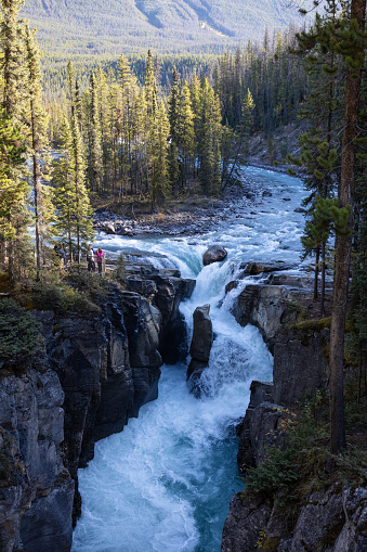 A morning at Sunwapta Falls in Jasper National Park in Alberta, Canada.